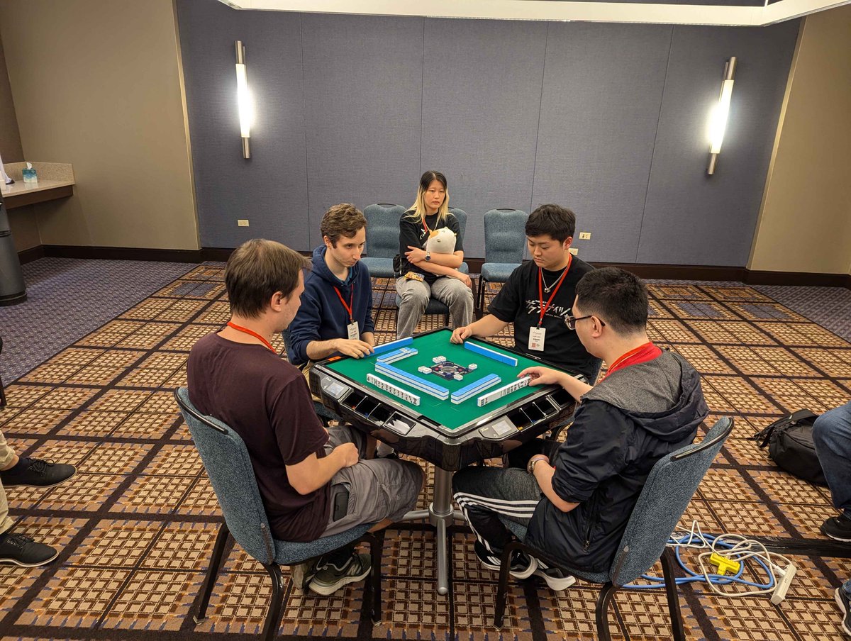 ChicagoMahjong's tweet photo. We had just completed hosting the 2024 Chicago Area Riichi Tournament.  By now, everyone is home; and we had a great weekend.  

Congratulations to everyone, especially the champion: Edward Zeng of Philly Riichi Mah-Jawn. https://t.co/M0WvXXQXKl