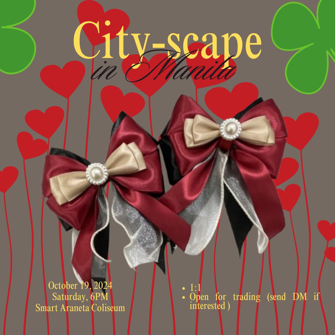 ✨𝓒𝓲𝓽𝔂-𝓼𝓬𝓪𝓹𝓮 𝓲𝓷 𝓜𝓪𝓷𝓲𝓵𝓪 ✨Fansupport by asterlouise and @BsCb04 

❤️ Strictly 1:1
❤️ Limited Quantity
❤️ No req other than your con tix

See you there!!!

#CHANYEOLinMANILA2024
#2024_CHANYEOL_LIVETOUR_都市風景_City_scape_in_MANILA #CHANYEOL