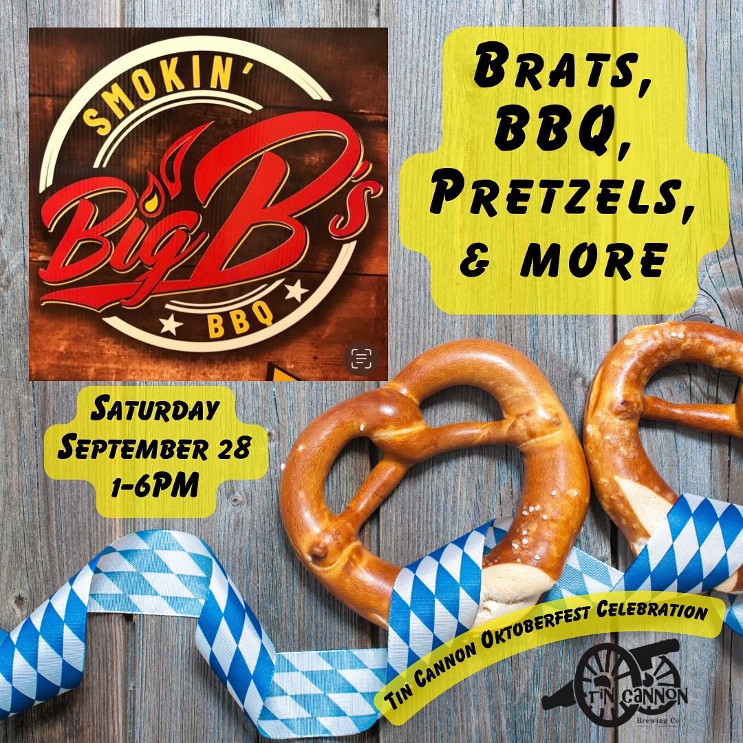 We’re having our Oktoberfest celebration this Saturday, Sept. 28, from 1-6PM. Live music, stein holding contest, Oktoberfest beer, German fare, etc. Come party at Tin Cannon!!