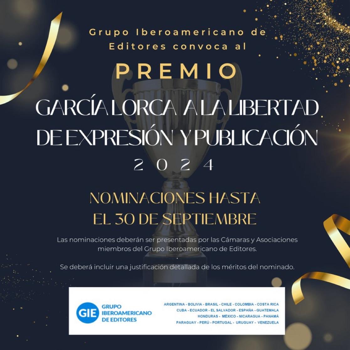 Se prorrogó la presentación hasta el 15 de octubre 
Enviar nominaciones por email a 
jie@gieditores.org