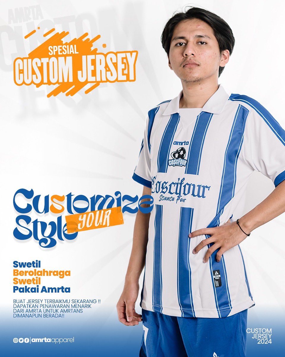 AmrtaApparel's tweet image. Amrta Custom Jersey

Kenapa kalau buat jersey harus di Amrta Apparel?
Langsung buka di slide kedua di postingan ini yak 🫶

Swetil berolahraga, swetil pakai Amrta! 

#Amrta #SwetilPakaiAmrta #CustomJersey