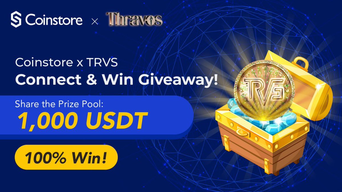 Coinstore (@coinstoreexc) on Twitter photo ๐ Coinstore x TRVS Connect & Win Giveaway! ๐
๐ 1๏ธโฃ,0๏ธโฃ0๏ธโฃ0๏ธโฃUSDT Up for Grab! ๐
โ Sep 24th, 12:00 - Oct 1st, 12:00 UTC+8
๐ Click here to participate in the Giveaway!
gleam.io/j4r3c/coinstorโฆ
Mandatory Tasks for Guaranteed Reward:
๐น Follow TRVS on Twitter
๐น Follow TRVS ๐ Coinstore x TRVS Connect & Win Giveaway! ๐
๐ 1๏ธโฃ,0๏ธโฃ0๏ธโฃ0๏ธโฃUSDT Up for Grab! ๐
โ Sep 24th, 12:00 - Oct 1st, 12:00 UTC+8
๐ Click here to participate in the Giveaway!
gleam.io/j4r3c/coinstorโฆ
Mandatory Tasks for Guaranteed Reward:
๐น Follow TRVS on Twitter
๐น Follow TRVS