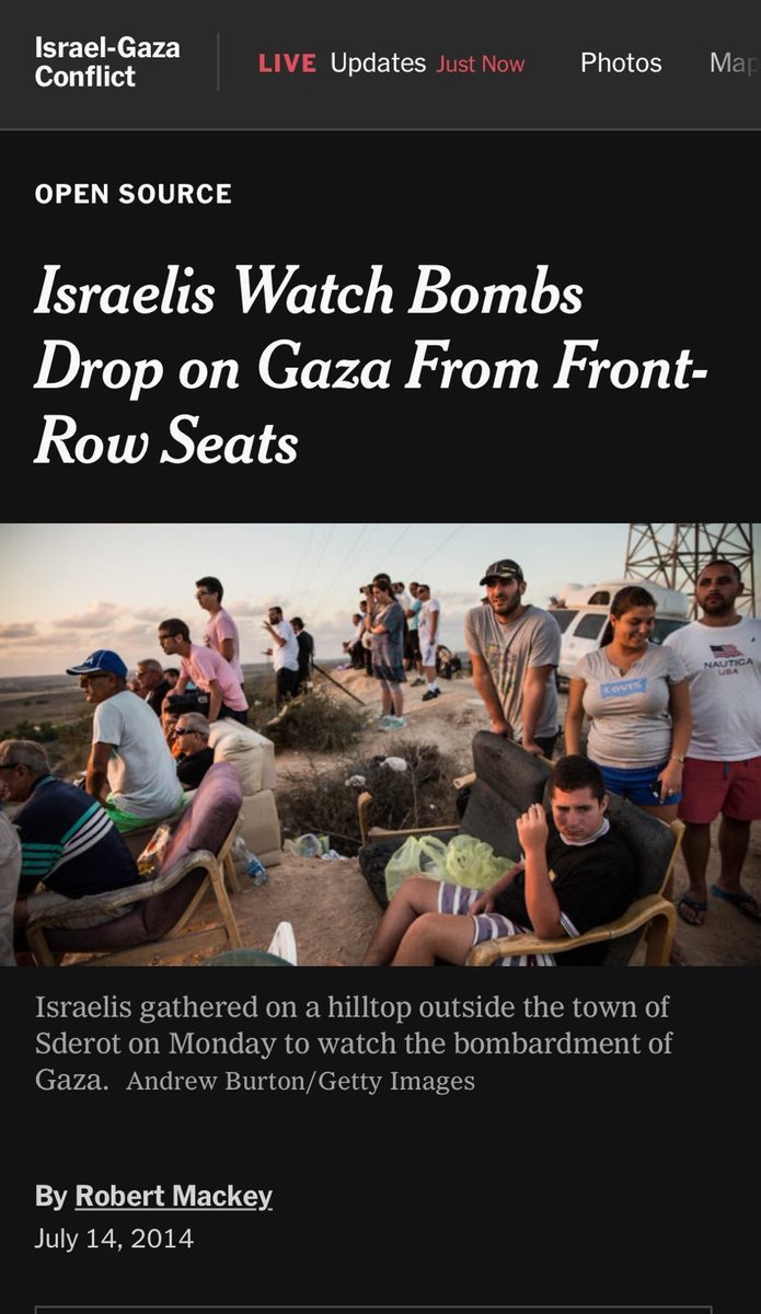 BreadSocialist's tweet photo. ปี 2014 คนอิสราเอลในเมือง Sderot ที่อยู่ติดกับกาซ่า ไปปิกนิกกันบนเนินใกล้ ๆ กาซ่า เอาเบียร์เอาขนมไปกิน นั่งดูกองทัพอิสราเอลทิ้งระเบิดใส่คนปาเลสไตน์แบบชิดขอบสนาม ระเบิดลงลูกนึงก็เฮทีนึง
#อาชญากรรมZionist https://t.co/4v8AsQCNom