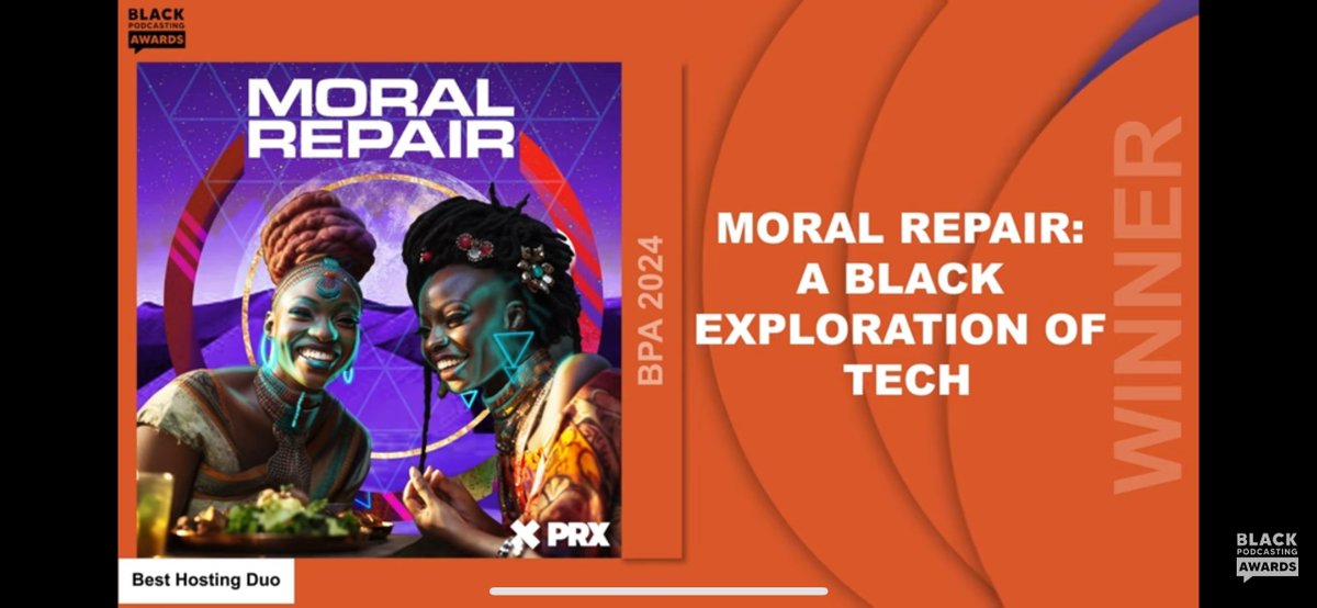 MoralRepair's tweet photo. Thank you to @BlackPodAwards for this weekend's awards!

✅ Best Hosting Duo
✅ Best Science and Technology Podcast

Making @MoralRepair has been an incredible team effort! 

Deep thanks to @PRX and @templeton_fdn for training and supporting @annandabarclay and @mackenzian. 🙏🏾 https://t.co/PVDxfGUTx6