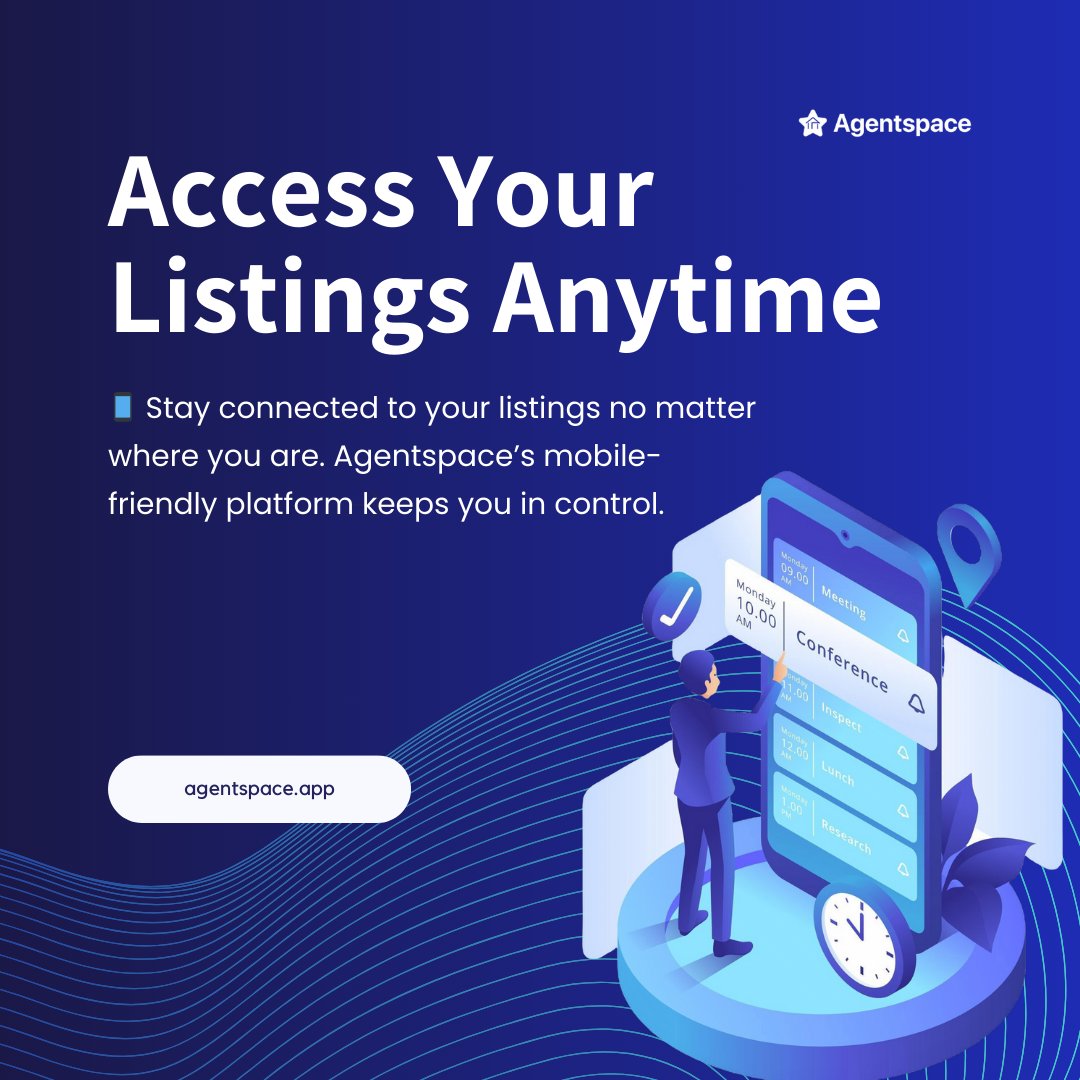 AgentSpace_app's tweet image. Stay connected to your listings no matter where you are. Agentspace’s mobile-friendly platform keeps you in control. for more information , please visit agentspace.app #propertylisting #savetime #increaseleads #RealEstateMarketingUAE
#RealEstateAdvice #DubaiProperty