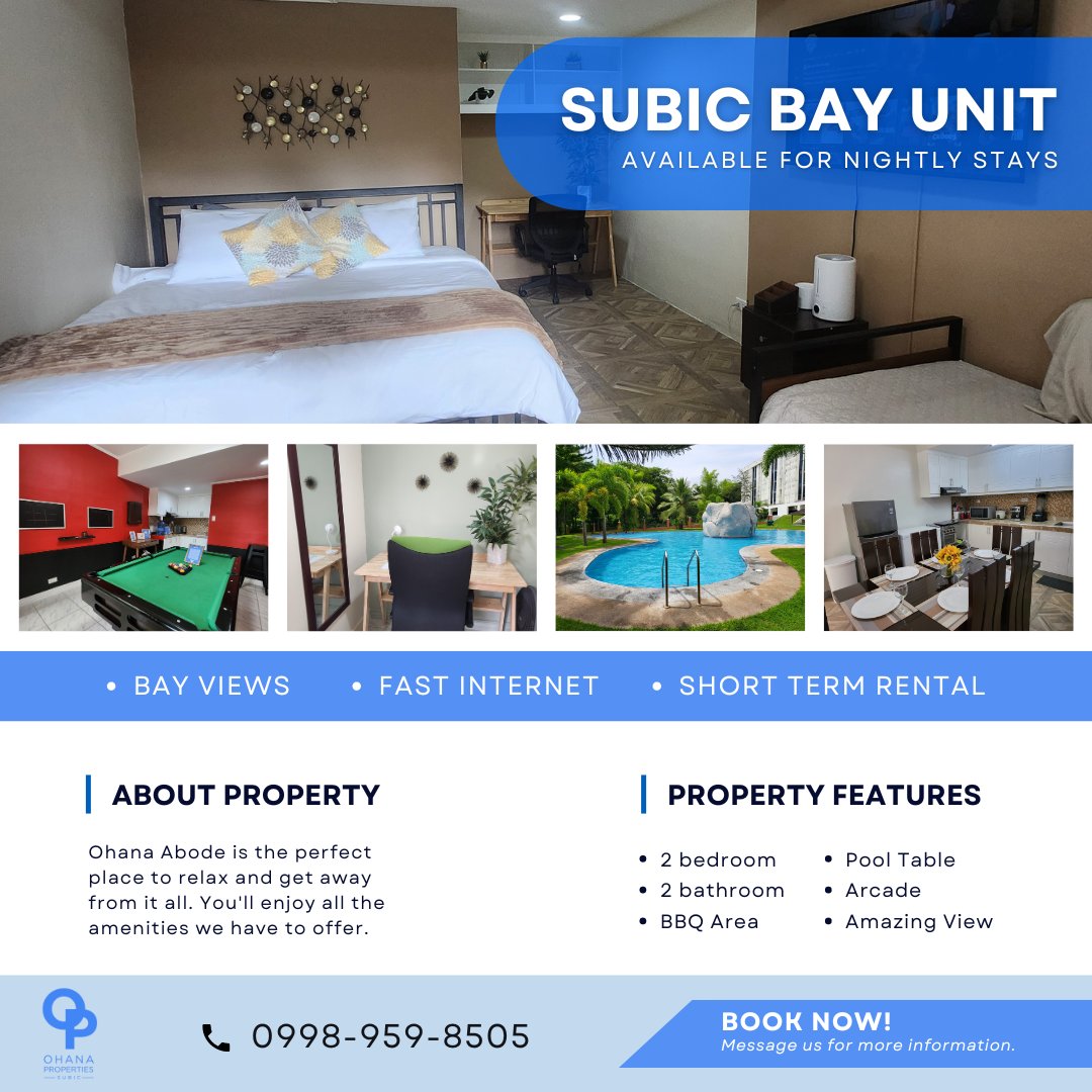 CondoSubic's tweet photo. Ready to escape the hustle and bustle? Ohana Nook in Subic Bay is your perfect retreat. 

#subicgetaway #guesthousesinsubic #ohananook #beststaycation #subicbayfreeport

Call us at 0998-959-8505 and book your stay now!

https://t.co/1Is9WXywah https://t.co/PFCIdyAXxj