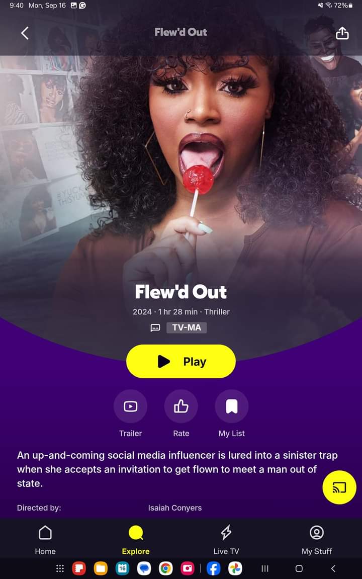 OverdoseTVNow's tweet photo. NEW MOVIE STREAMING ON TUBI 🎬

🚨FLEW'D OUT🚨

*THRILLER*

🍿 AN UP-AND- COMING SOCIAL MEDIA INFLUENCER IS LURED INTO A SINISTER TRAP WHEN SHE ACCEPTS AN INVITATION TO GET FLOWN TO MEET A MAN OUT OF STATE

STARRING: CANDACE RENEE RICE From MTV Floribama Shore https://t.co/GAOVC6cKws