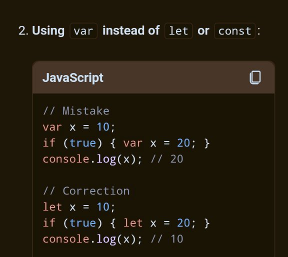 e_opore's tweet image. Top 20 JavaScript Coding Mistakes and Corrections⬇️