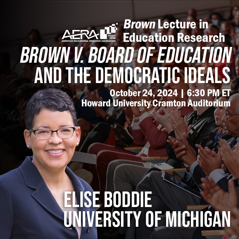 How should we understand the significance of Brown v. Board of Education when the democratic ideals of equality, opportunity, and justice are being threatened? RSVP for the 2024 AERA Brown Lecture, exploring Brown as democracy's guide in a time of peril. aera.net/Events-Meeting…