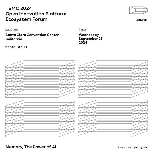 SKhynix's tweet image. Get ready for TSMC OIP!
Explore groundbreaking AI memory like #HBM3E, #LPCAMM2, #GDDR7, & #MCRDIMM at @SKhynix’s Booth #308 on Sep 25 at the Santa Clara Convention Center.
Don’t miss out! 🔥
#SKhynix #TSMC #TSMCOIP #AI #Memory