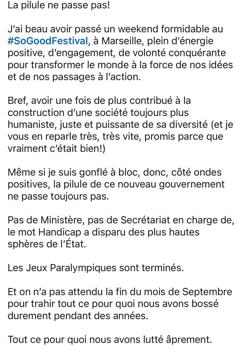 MJEREMIASZ's tweet image. Ma réaction suite l’annonce de ce nouveau gouvernement ⬇️⬇️⬇️ #droit #handicap #incomprehension #justice #egalite