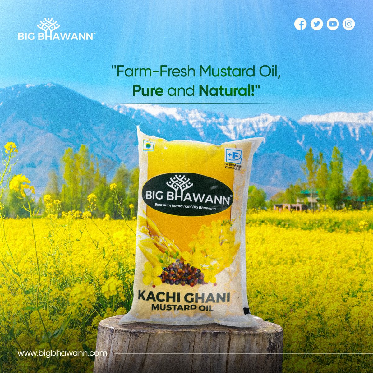 BigBhawann's tweet image. Sourced from nature, bottled for your kitchen! 🌻💚 Let the purity of #BigBhawann Kachi Ghani Mustard Oil enhance your dishes with authentic flavors and wholesome goodness. 🍽️

Switch to pure, natural goodness today!

#BigBhawann #FarmToKitchen #NatureFresh #HealthyLiving