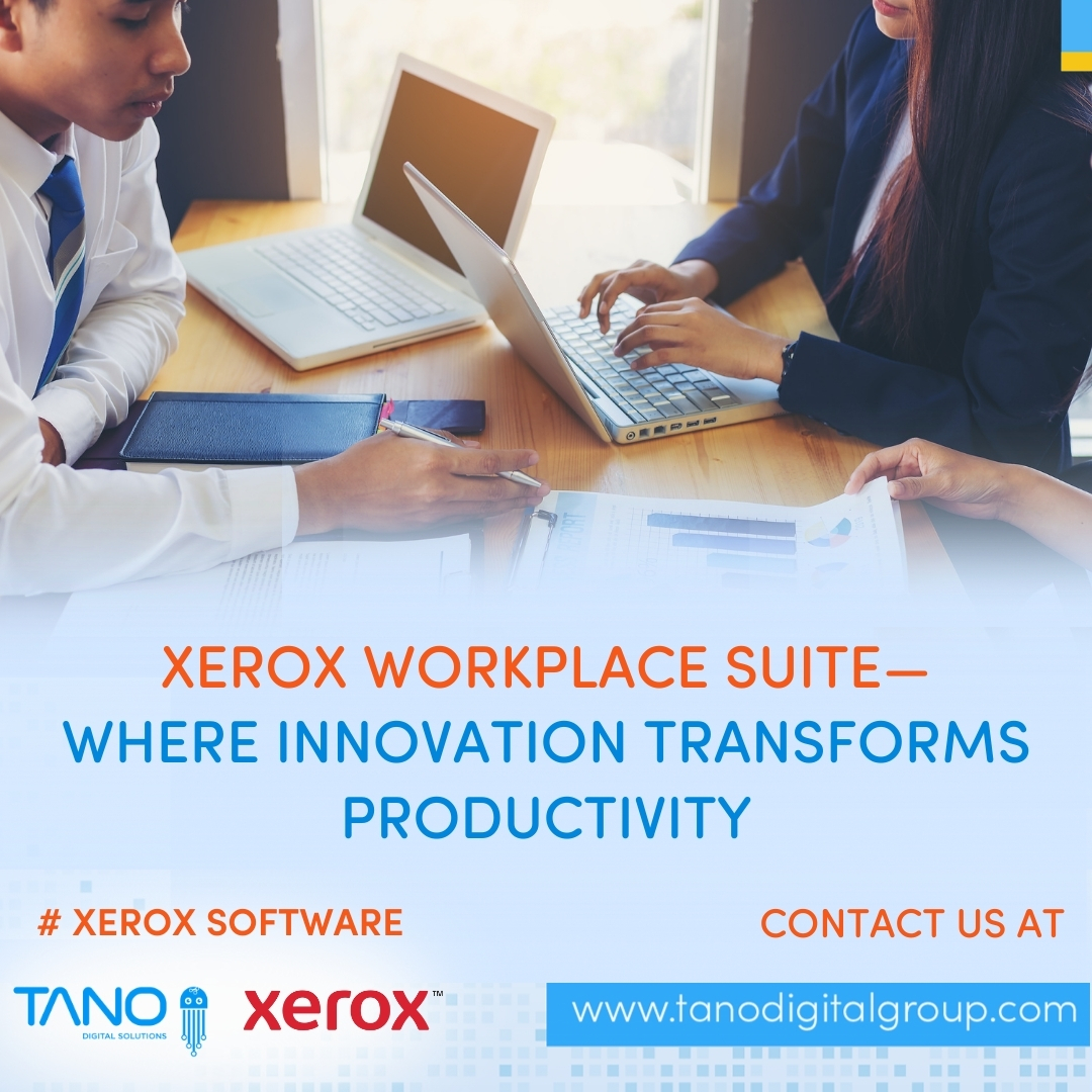 TanoGroup's tweet image. Xerox Workplace Suite is designed to streamline your office operations, transforming the way you work. 

Ready to take your office productivity to the next level? Contact us today!

#Tanodigitalsolutions
#XeroxWorkplace #DigitalTransformation #EfficiencyUnlocked