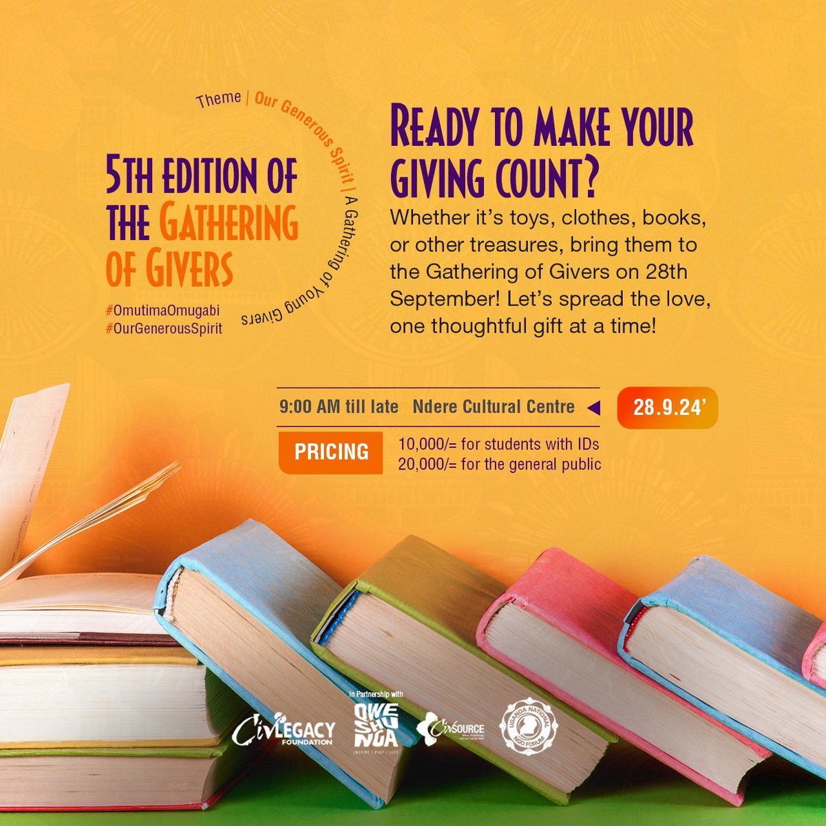 Faizafabz's tweet photo. Use today and tomorrow to collect all that you’ll be giving at the 5th Edition of the Gathering of Givers. 

We are coming together to do good for our young communities ❤️. 

#GatheringOfGivers #GenerousSpirit https://t.co/zXRUKT8JQk