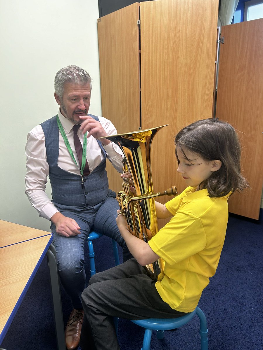 Year 4 love to learn the brass instruments. They have been learning how to change notes and hold the instrument carefully. #WeExceed