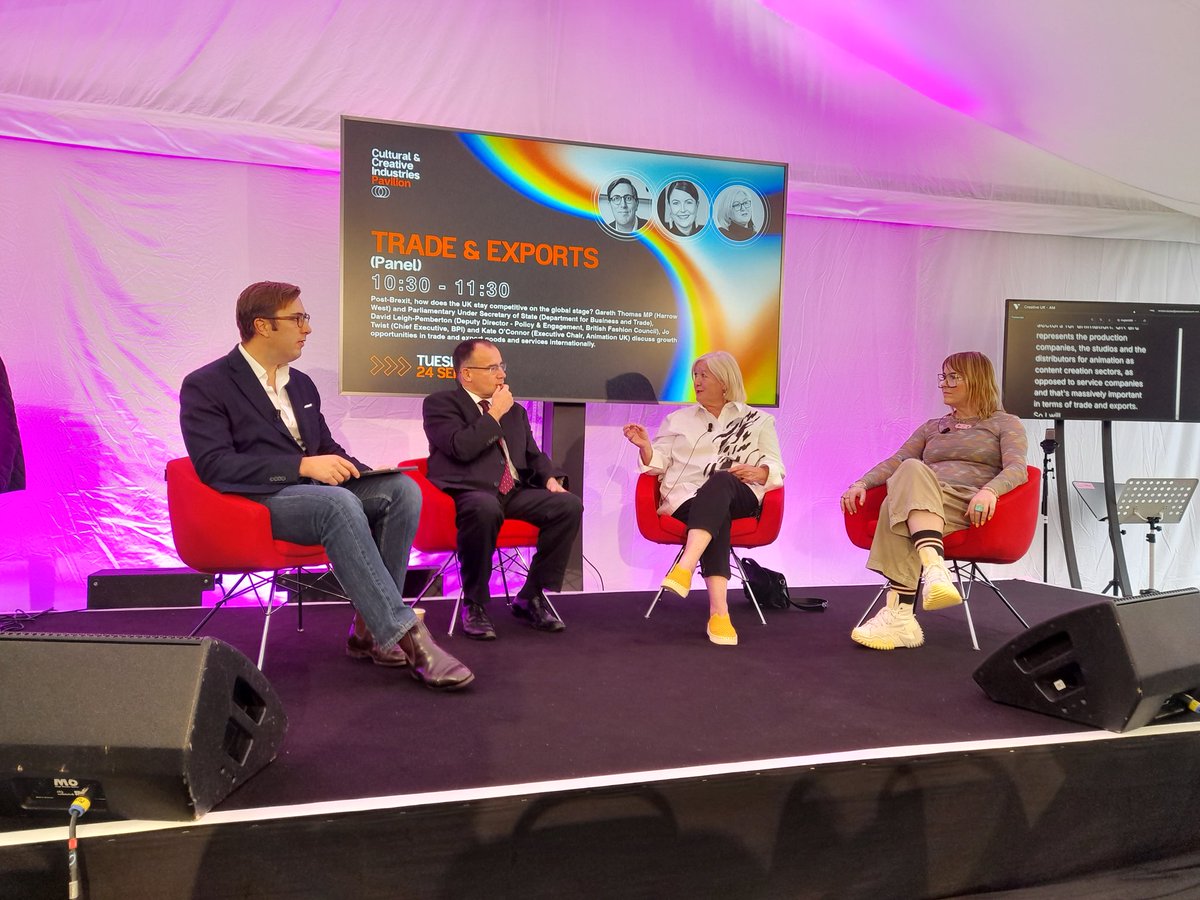 Deborah Annetts (@deborahannetts) on Twitter photo Next fringe <a href="/WeAreCreativeUK/">Creative UK</a> pavilion is on Trade and Exports. Jo Twist CEO <a href="/bpi_music/">BPI</a> sets out
amazing contribution music makes to the economy- £6.7bn, over 200k jobs, second largest music industry after the US.And creative industries worth £124bn as a whole <a href="/gareththomasMP/">Gareth Thomas MP</a> Next fringe <a href="/WeAreCreativeUK/">Creative UK</a> pavilion is on Trade and Exports. Jo Twist CEO <a href="/bpi_music/">BPI</a> sets out
amazing contribution music makes to the economy- £6.7bn, over 200k jobs, second largest music industry after the US.And creative industries worth £124bn as a whole <a href="/gareththomasMP/">Gareth Thomas MP</a>