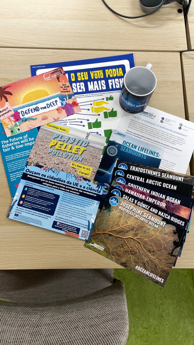 Sciaena_NGO's tweet image. A equipa da Sciaena está em Bruxelas para conhecer @s nov@s eurodeputad@s no 
@Europarl_EN ! E preparámos uma ou duas coisas para lhes entregar! 😳

#ProtectSeamounts
#RethinkFisheries #KeepItInTheSeabed #MPAs #BanBottomTrawling #OTeuVotoÉFish #StopPelletPollution