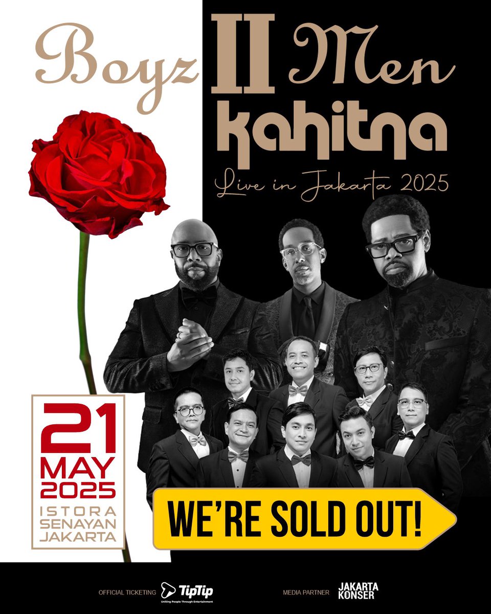 Anas Syahrul Alimi (@anas_s_alimi) on Twitter photo Alhamdulillah SOLD OUT dalam 3 jam.
Terimakasih Soulmate <a href="/SoulmateKahitna/">Soulmate Kahitna</a> dan penggemar Boyz II Men ❤️ Alhamdulillah SOLD OUT dalam 3 jam.
Terimakasih Soulmate <a href="/SoulmateKahitna/">Soulmate Kahitna</a> dan penggemar Boyz II Men ❤️