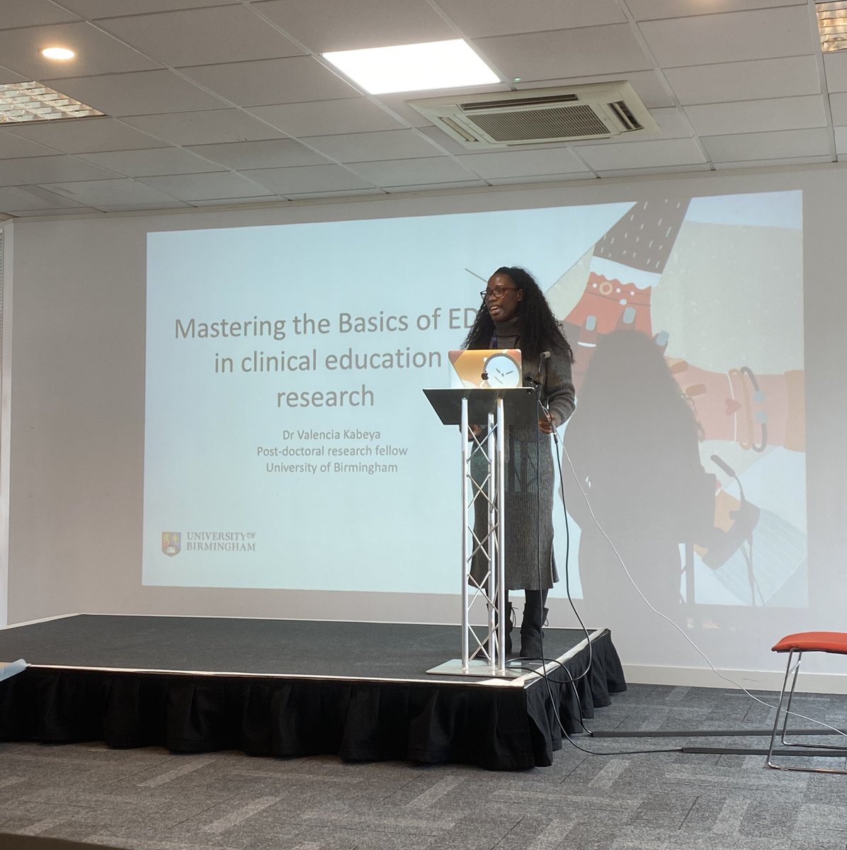 Learning how to master EDI in clinical education research with Dr 
Valencia Kabeya from University of Birmingham. Diversity matters in #ClinEdResearch! 🌍📚 #MTB2024
#EDI