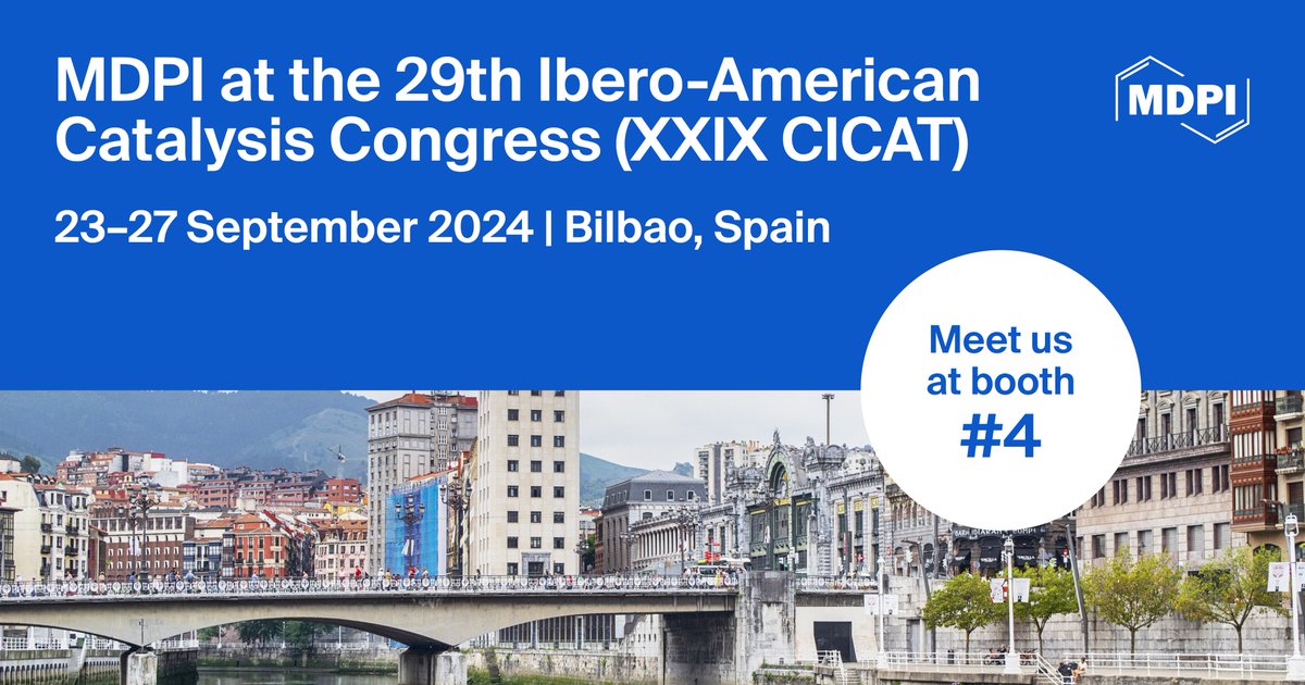 Organics MDPI (@organics_mdpi) on Twitter photo 📢 Meet Us at the 29th Ibero-American Catalysis Congress (XXIX CICAT), 23–27 September 2024, Bilbao, Spain📷 Feel free to stop by our booth at #4 mdpi.com/journal/organi…
<a href="/ChemMatSci_MDPI/">MDPI Chemistry & Materials Science</a> 📢 Meet Us at the 29th Ibero-American Catalysis Congress (XXIX CICAT), 23–27 September 2024, Bilbao, Spain📷 Feel free to stop by our booth at #4 mdpi.com/journal/organi…
<a href="/ChemMatSci_MDPI/">MDPI Chemistry & Materials Science</a>