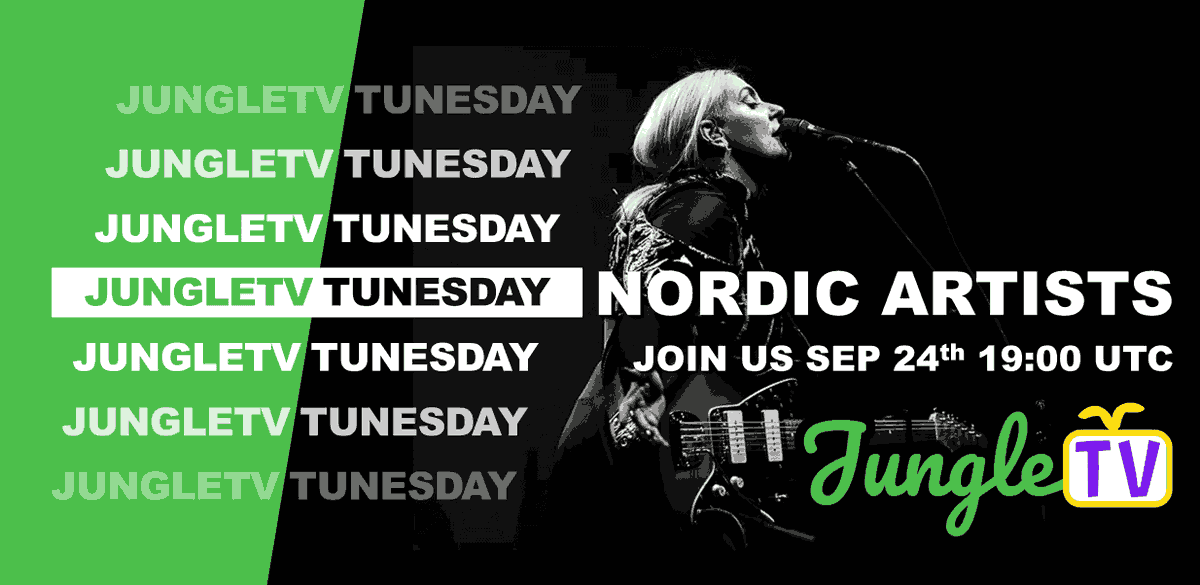 No_way you'll guess this week's theme... but ___marks for trying. You'll kick yourself when you S_e_e_ it. Want a clue? Think of Å land, one Far__ away. Theme is songs of Ice &amp; Fin... &amp;... Green

Nordic Tunesday
Starts 19:00 UTC, Tue Sep 24th

Full Rules: jungletv.live/documents/Tune…