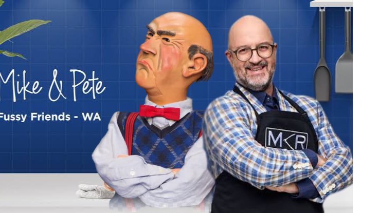 I knew I saw Pete from MKR from somewhere before <a href="/mykitchenrules/">MKR</a> #mikeandpete #walter <a href="/jeffdunham/">Jeff Dunham</a>