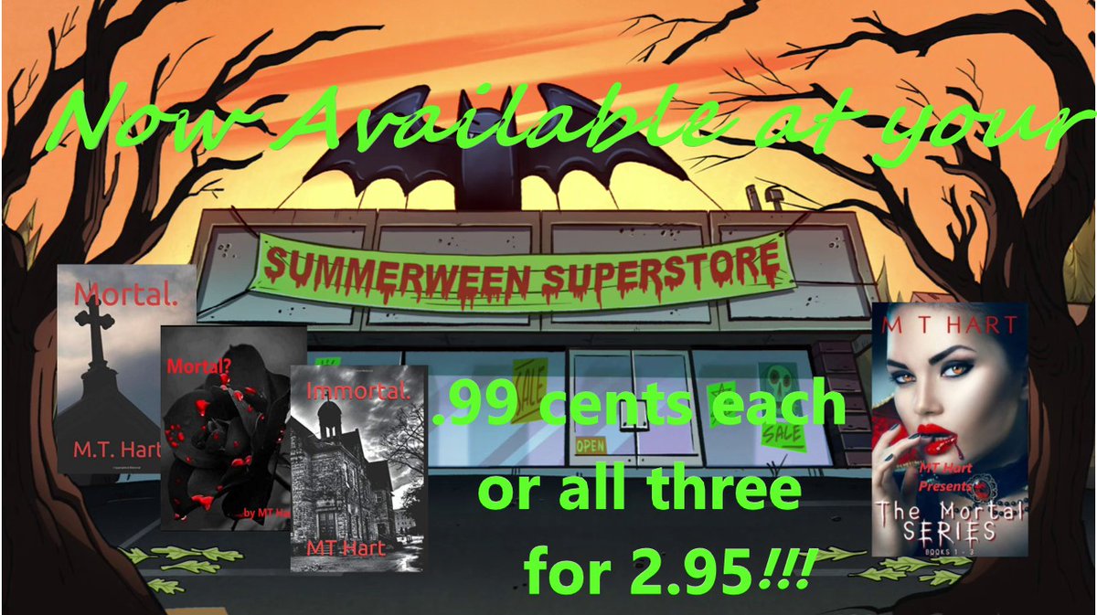 In anticipation of my upcoming new releases I am excited to announce 99c! First 3 books in the series!
Mortal.
amazon.com/dp/B088FV5MKR
Mortal?
amazon.com/dp/B08939CF5R
Immortal
amazon.com/dp/B08FDTRYCJ
3 for just 2.95!
MT Hart Presents The Mortal Series amazon.com/dp/B0929CMB3B