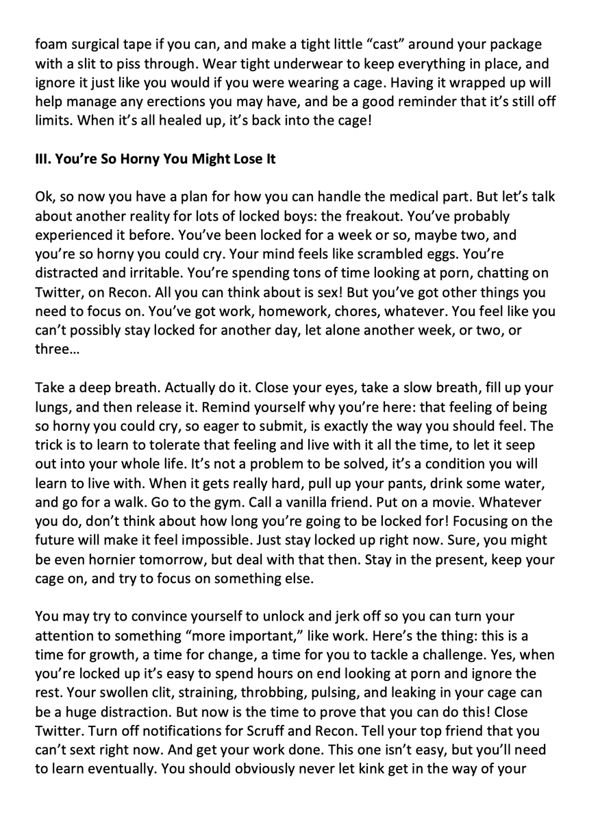 petercagenyc's tweet photo. Thinking about trying Locktober? Going a full month locked in your cage, straining, leaking, desperate for relief? Think you can do it?

Here's my best practical advice for anyone considering Locktober. Read up and get ready. One more week.

https://t.co/nE9LKSSl9I https://t.co/XDHjvFj3iv