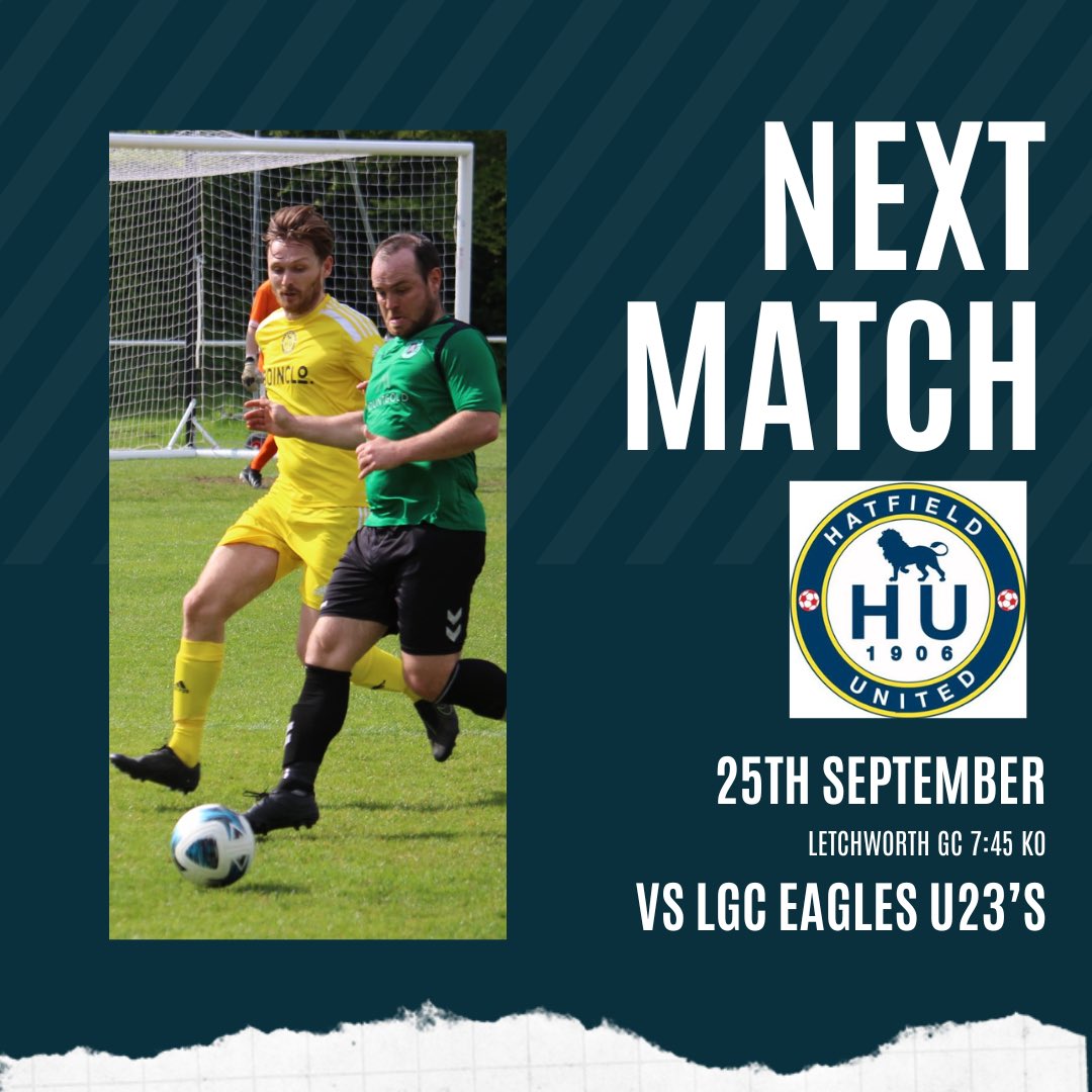 Hatfield United Fc (@hatunitedfc) on Twitter photo We’re back in action tomorrow as we travel to Letchworth to face <a href="/LGCEaglesFC/">Letchworth GC Eagles</a> U23’s in the cup 👊🏼⚽️ We’re back in action tomorrow as we travel to Letchworth to face <a href="/LGCEaglesFC/">Letchworth GC Eagles</a> U23’s in the cup 👊🏼⚽️