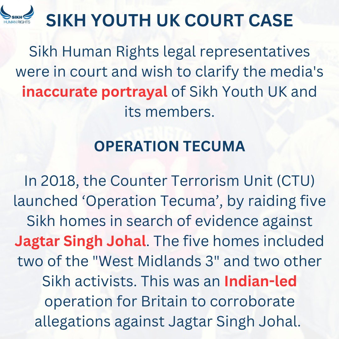 SikhHumanRight's tweet photo. SIKH YOUTH UK TARGETED BY THE GOVERNMENT

Sikh Human Rights legal representatives were in court and wish to clarify the medias inaccurate portrayal of Sikh Youth UK https://t.co/LOCdNvL6NC