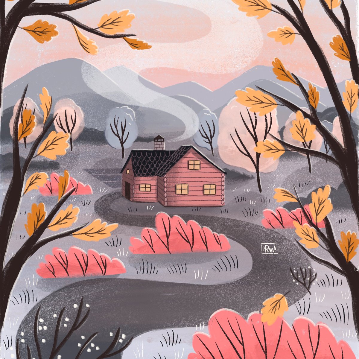 🍁Autumn is here! Happy season! 
#illustrationart