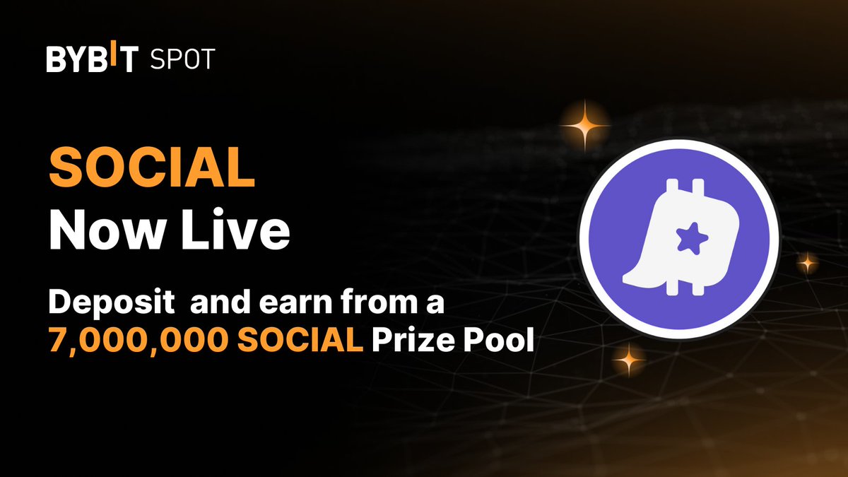Bybit_Official's tweet photo. 📣 #SOCIAL is Now Live on #BybitLaunchpool and #BybitSpot with @phaverapp!
🌐 Learn More: https://t.co/12MVGZAord
🎁 Token Splash: https://t.co/YgDnuv9UHf
#TheCryptoArk #BybitListing #BybitTrading https://t.co/jlbAani8WR