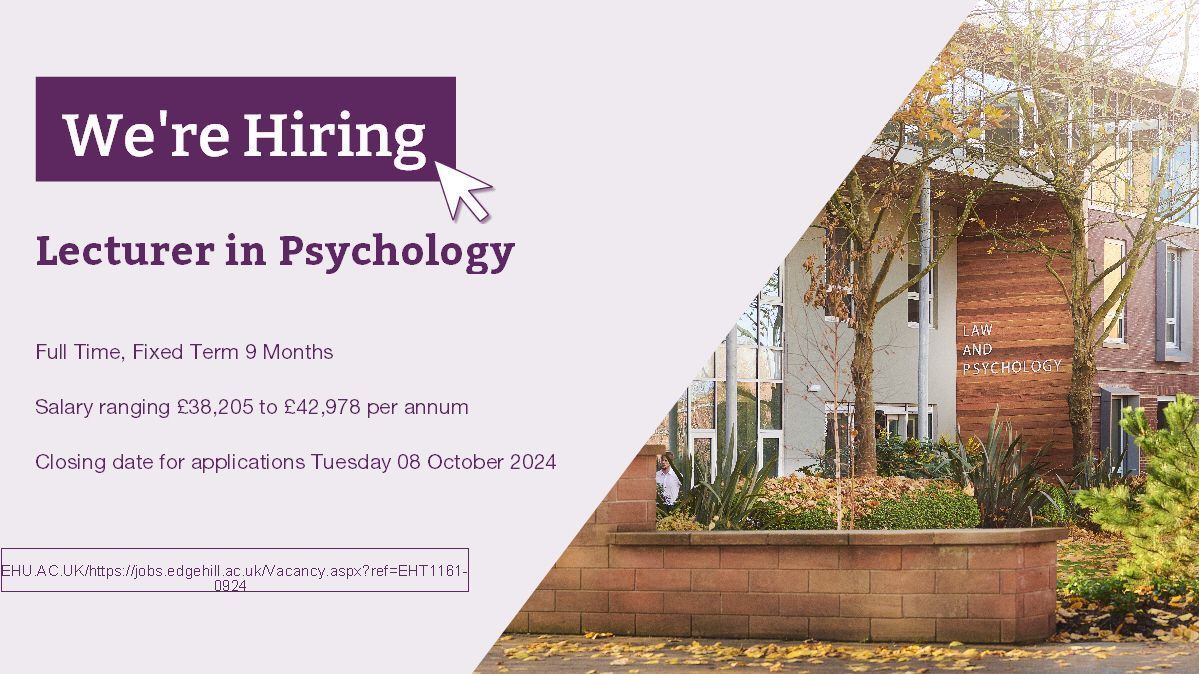 Join our fantastic team, we are looking for a Lecturer in Psychology for a full Time, Fixed 9-month opportunity!
buff.ly/3BlmYNh