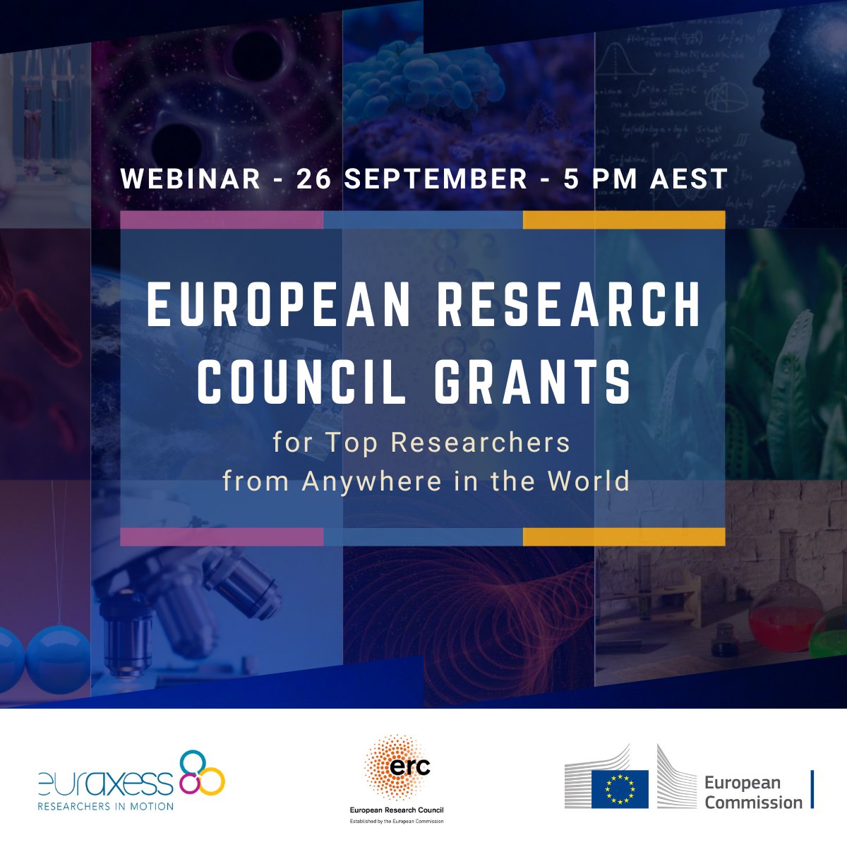 European Research Council (ERC) (@erc_research) on Twitter photo 📢 Join us this Thursday for a webinar on ERC grants with <a href="/Euraxess_AusNZ/">EURAXESS Australia & New Zealand</a>
🗓️ 26 September, 9:00 CEST
Register 👉 bit.ly/ERC-ANZ-24
Scott Bremer <a href="/UiB/">Universitetet i Bergen</a> will talk about his experience of applying for an ERC grant
#ResearchOpportunities #ERCworld #EUResearch 📢 Join us this Thursday for a webinar on ERC grants with <a href="/Euraxess_AusNZ/">EURAXESS Australia & New Zealand</a>
🗓️ 26 September, 9:00 CEST
Register 👉 bit.ly/ERC-ANZ-24
Scott Bremer <a href="/UiB/">Universitetet i Bergen</a> will talk about his experience of applying for an ERC grant
#ResearchOpportunities #ERCworld #EUResearch