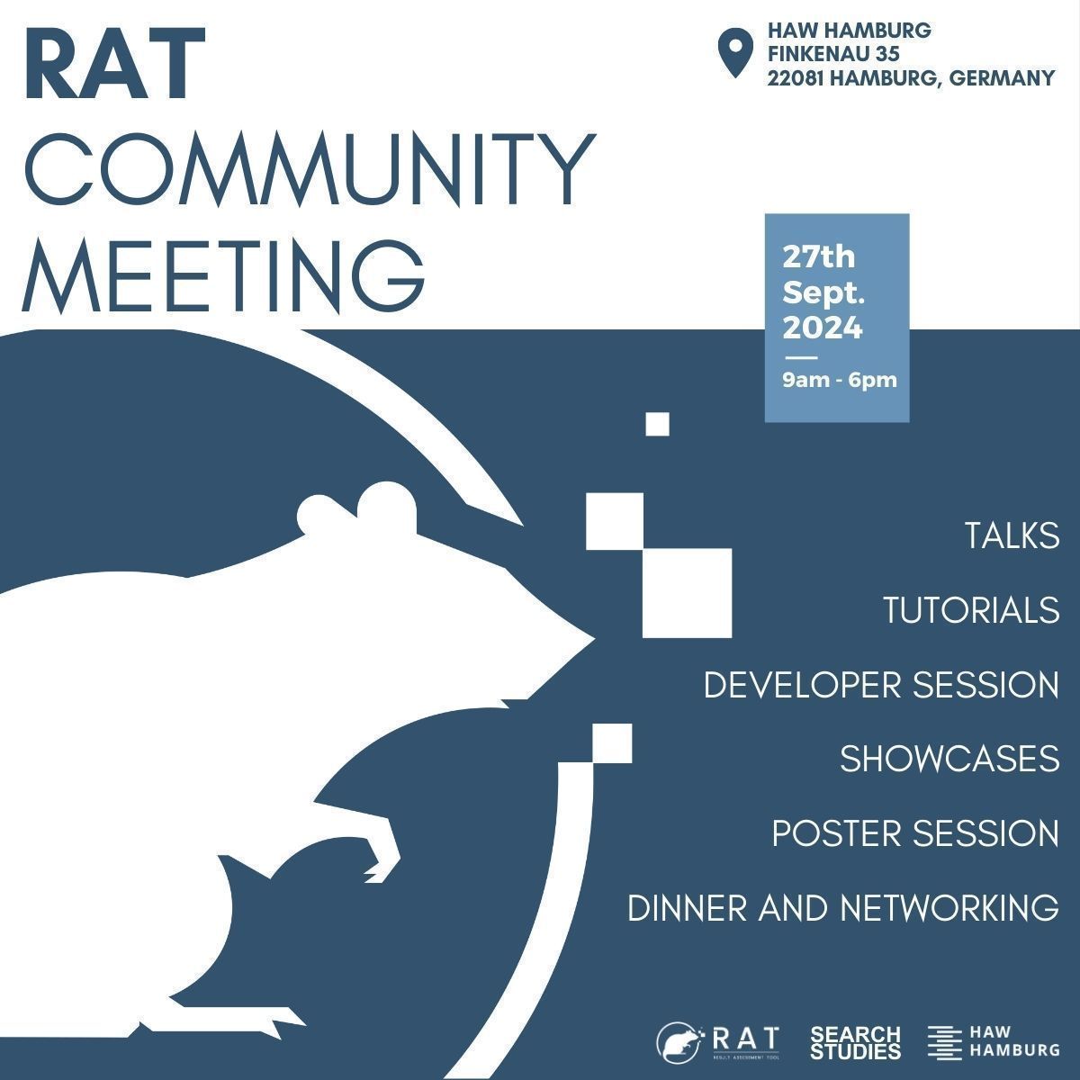 The RAT Community Meeting 2024 is here! 🔊
After months of preparing, we're excited to welcome you to the Hamburg Art and Media Campus this Friday and share our wonderful program with you! 🙌🏻
See the full program and register for the event at: rat2024.eventbrite.de #RATSoftware