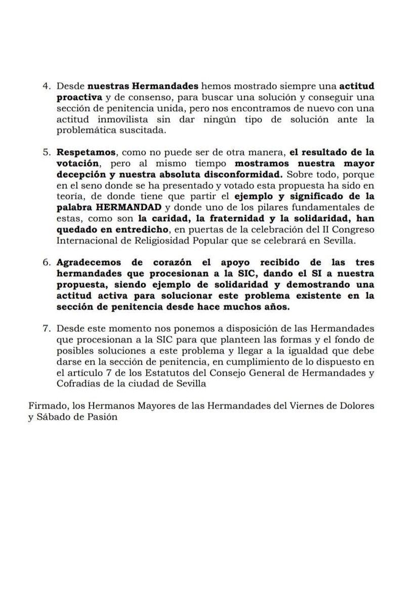 HdaDivinoPerdon's tweet photo. COMUNICADO CONJUNTO DE LAS HERMANDADES DEL VIERNES DE DOLORES Y SÁBADO DE PASIÓN https://t.co/1FJmqodf9A