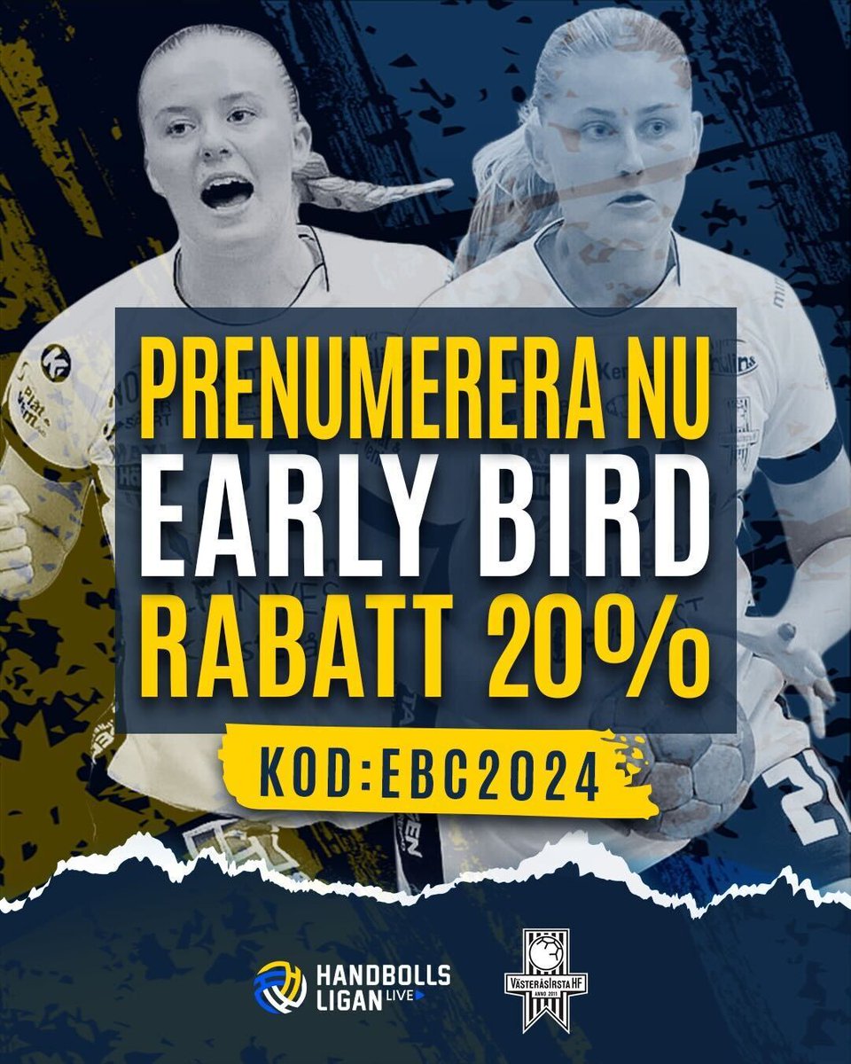 ‼️Följ oss i Handbollsligan 2024-25 på Handbollsligan Live‼️ Under September får ni 20% rabatt på årsabonnemanget med vår kod EBC2024. I abonnemanget ingår hela Handbollsligan, för både herrar och damer, live, repriser plus extramaterial 🎥🔥