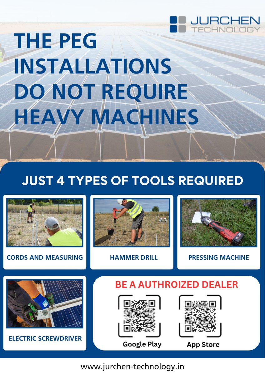 jurchenindia's tweet image. Jurchen Technology,PEG Installation Without Heavy Machinery

+91 9167775740
sales@jurchen-technology.com
jurchen-technology.in

#solarinstallation #pvsubstructure #cleanenergy #renewableenergy #solarenergy #solar #sliderfixerrail #solarpower #mumbai #jurcehntechnology