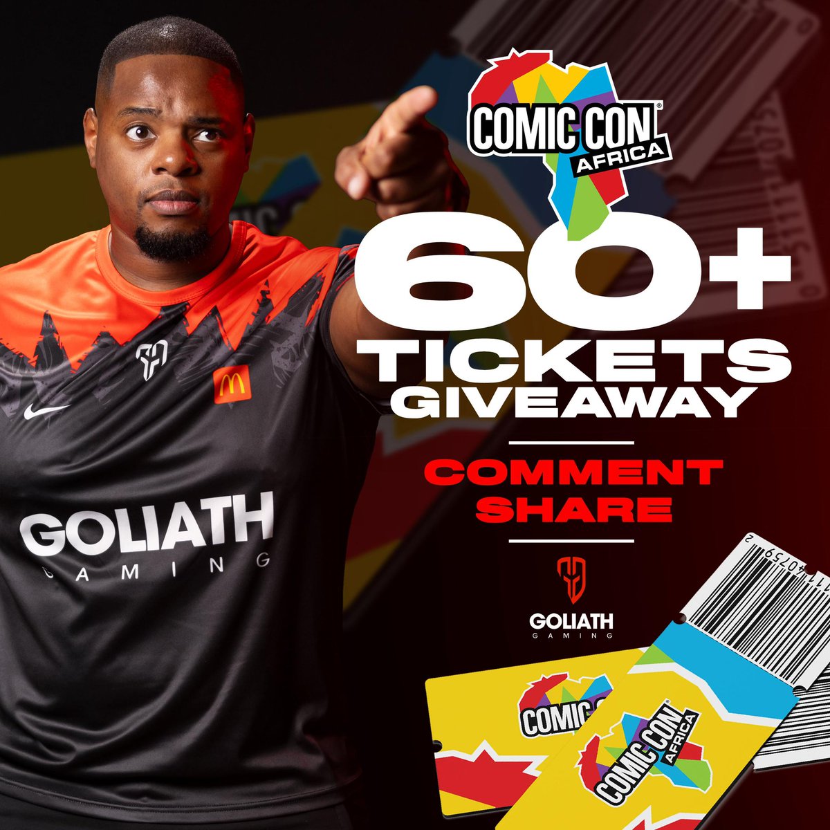 We’re giving away tickets to Comic Con Africa🎁

How to enter:
🔁 Share this post
👩🏽‍🤝‍👨🏼 Tag a friend you want to experience Comic Con Africa with
❗️Comment which day you want tickets for (no Saturday tickets)

Thursday - 5 winners per platform
Friday - 5 winners per platform
Sunday