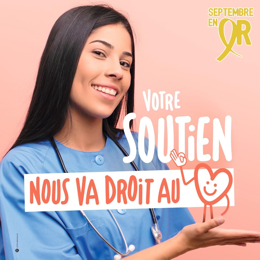 [#MÉCÉNAT] Septembre en Or c'est le mois des mobilisations autour des #cancers pédiatriques 
💛Grâce à vos dons sur les événements organisés avec nos partenaires, la prise en charge des patients face à leur cancer sera améliorée
Participer &amp; faire un don👉 don.chu-bordeaux.fr/source-utm-don…