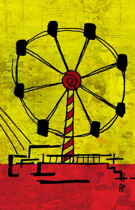 ComicsPete's tweet photo. Art of the Day: "Carnival Ferris Wheel". Buy at: https://t.co/q6HatTNIW8 https://t.co/4ZRFPC6gnw