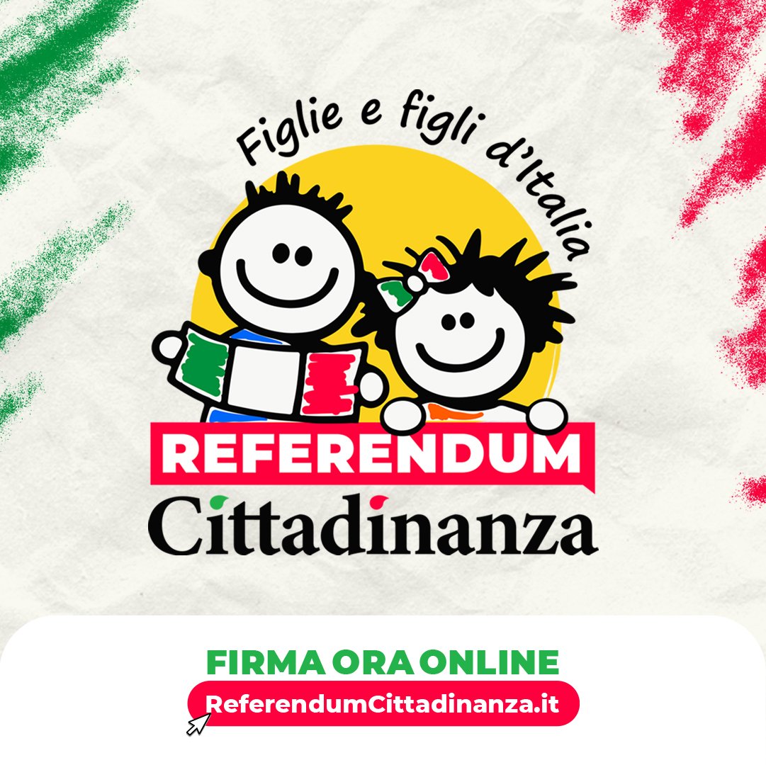 PDParioli's tweet photo. Per richiedere la #cittadinanza italiana, tra gli altri criteri, oggi occorre essere residente in Italia da almeno 10 anni.
Riportiamo questo tempo a 5 anni, come è in molti altri paesi europei.
Firmiamo per il referendum abrogativo!
Tutte le info su 
https://t.co/LRWYRcqCu9 https://t.co/uq1z9jbKXM