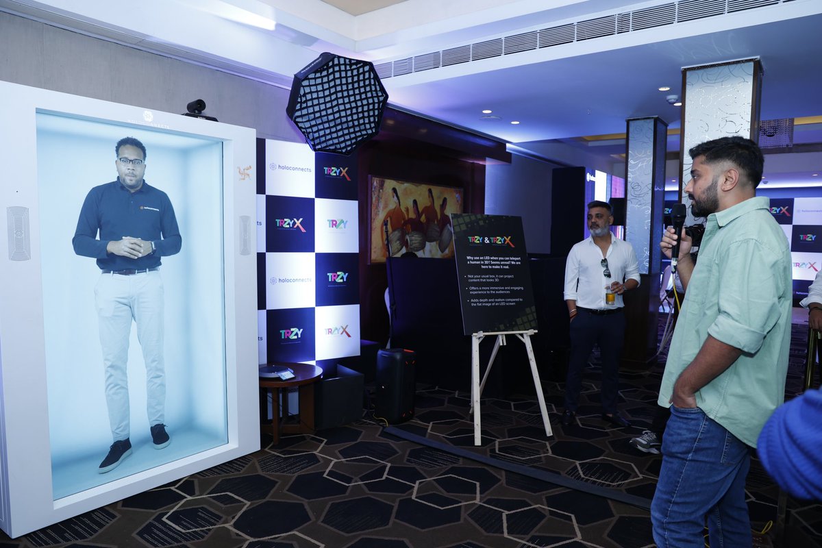 taran_adarsh's tweet photo. A new dimension of storytelling has dawned in #India... #Holobox is here to reshape the way we experience the world.
The star-studded launch event saw industry leaders, media and influencers gather to witness the future of immersive experiences as @TrzyInnovationz and TrzyX announced their partnership with Holoconnects to bring this revolutionary technology to the #Indian market.
Together, they aim to redefine movie marketing and beyond.
#TrzyInnovationz #Trzy #TrzyX #Holoconnects #HoloboxByHoloconnects #Holobox #TechnologyInIndia #MovieMarketing #Bollywood #GlobalPartnerships