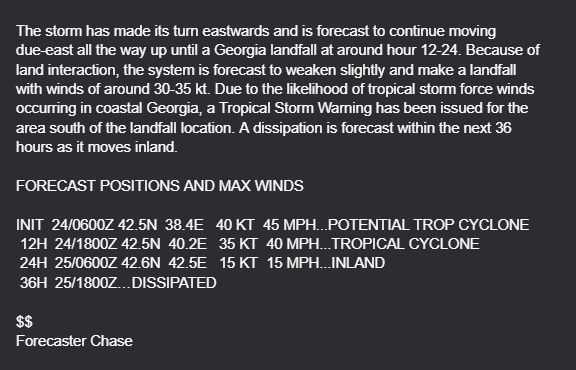 MedicaneTrack's tweet photo. Potential Tropical Cyclone #One Advisory #3: New tropical cyclone likely to near #Georgia. Max winds are at 40 knots (45 mph). TS warnings issued, development to a TC anticipated in the 12 hours. Click below on MCT discussion for more info.
#Medicane https://t.co/xU3l5ieJH3