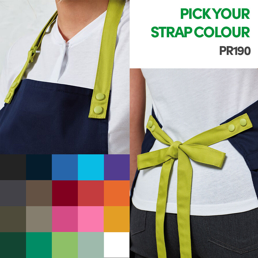The 'Swap &amp; Pop' Customisable Apron Body (PR190) from Premier Workwear offers a modern take on traditional workwear. With up to 200 combinations of neckband and waist tie colours, it's ideal for personal or business branding! bit.ly/47A4vbQ #workwear #aprons