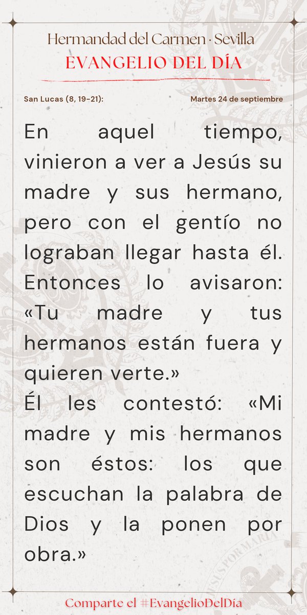 #EvangelioDelDía | 📖 San Lucas (8, 19-21): Gloria a ti, Señor Jesús.