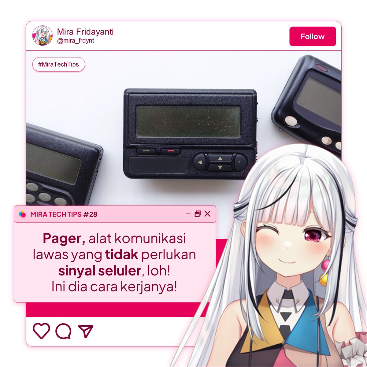 mira_frdynt's tweet photo. Hai, MedForians dan Miracle! 👋

Pernah denger soal Pager? Yup, itu loh alat komunikasi jadul yang sering muncul di film-film lama. 

Mungkin keliatannya kuno, tapi siapa sangka Pager masih dipake sampai sekarang loh! 😲

Di #MiraTechTips kali ini, kita bakal bahas nih! https://t.co/eNA0JPgRvZ