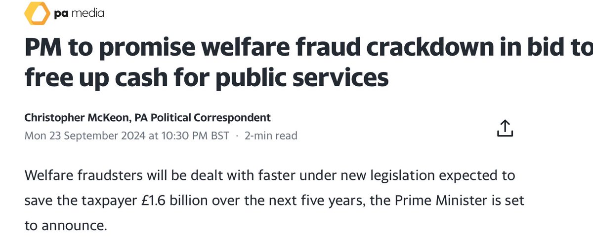 Starmer’s promise sounds horribly familiar bit.ly/3ZTrRaX the danger with ‘welfare crackdowns’ is they make it even harder to get people to claim what they’re entitled to and make honest claimants ashamed of being ‘on welfare’.