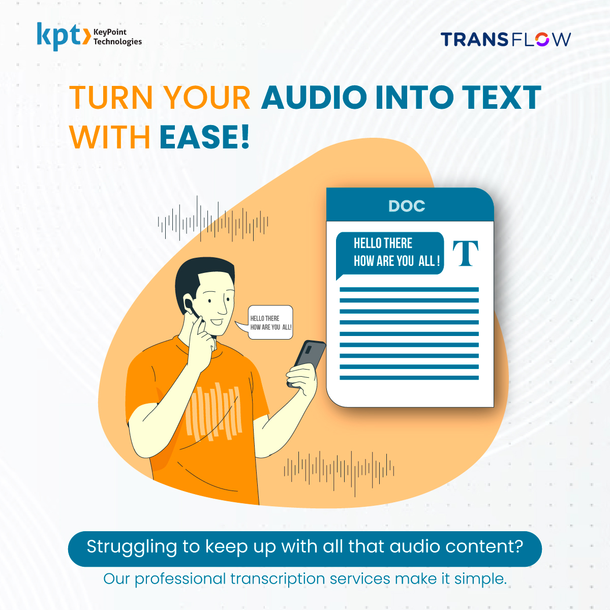 transflow360's tweet photo. Are you tired of spending hours transcribing recordings or notes? Let Transflow handle it for you! Our professional transcription services deliver accuracy, speed, and confidentiality.

Book a demo: https://t.co/t0j5qzgkoM

#transcription #transcriptionservice #audiototext https://t.co/P6XU2kYoCF