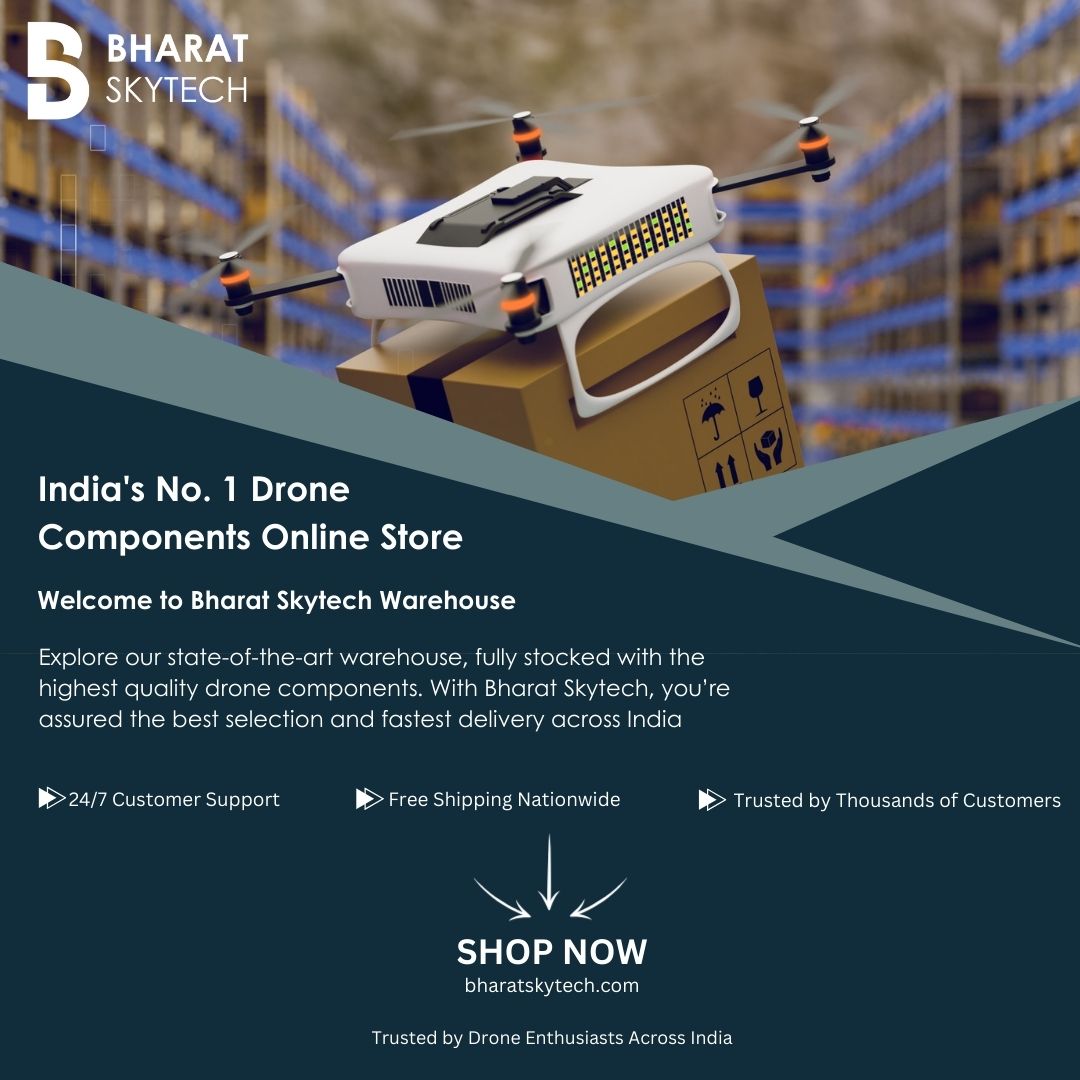 bharatskytech's tweet image. Welcome to the Heart of India&apos;s No. 1 Agri Drone Components Store!
Step inside Bharat Skytech&apos;s state-of-the-art warehouse, where precision meets reliability. We&apos;re fully stocked with top-quality agriculture drones components. 

#BharatSkytech #DroneComponents #WarehouseTour